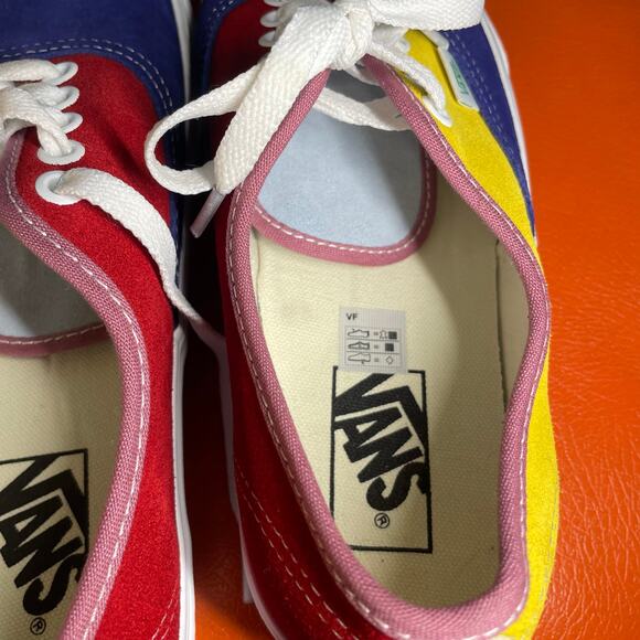 7M 8.5W Vans Color block Sneakers Yellow Red Blue NWOT - Picture 16 of 16